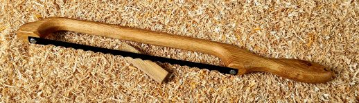 Character Oak Handle Fiddle Bow Bread Knife